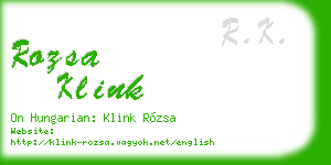 rozsa klink business card